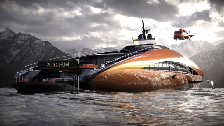 This $87 Million Hydrofoil Superyacht Has A Helipad And Supercar Garage